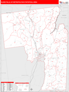 Glens Falls Metro Area Digital Map Red Line Style